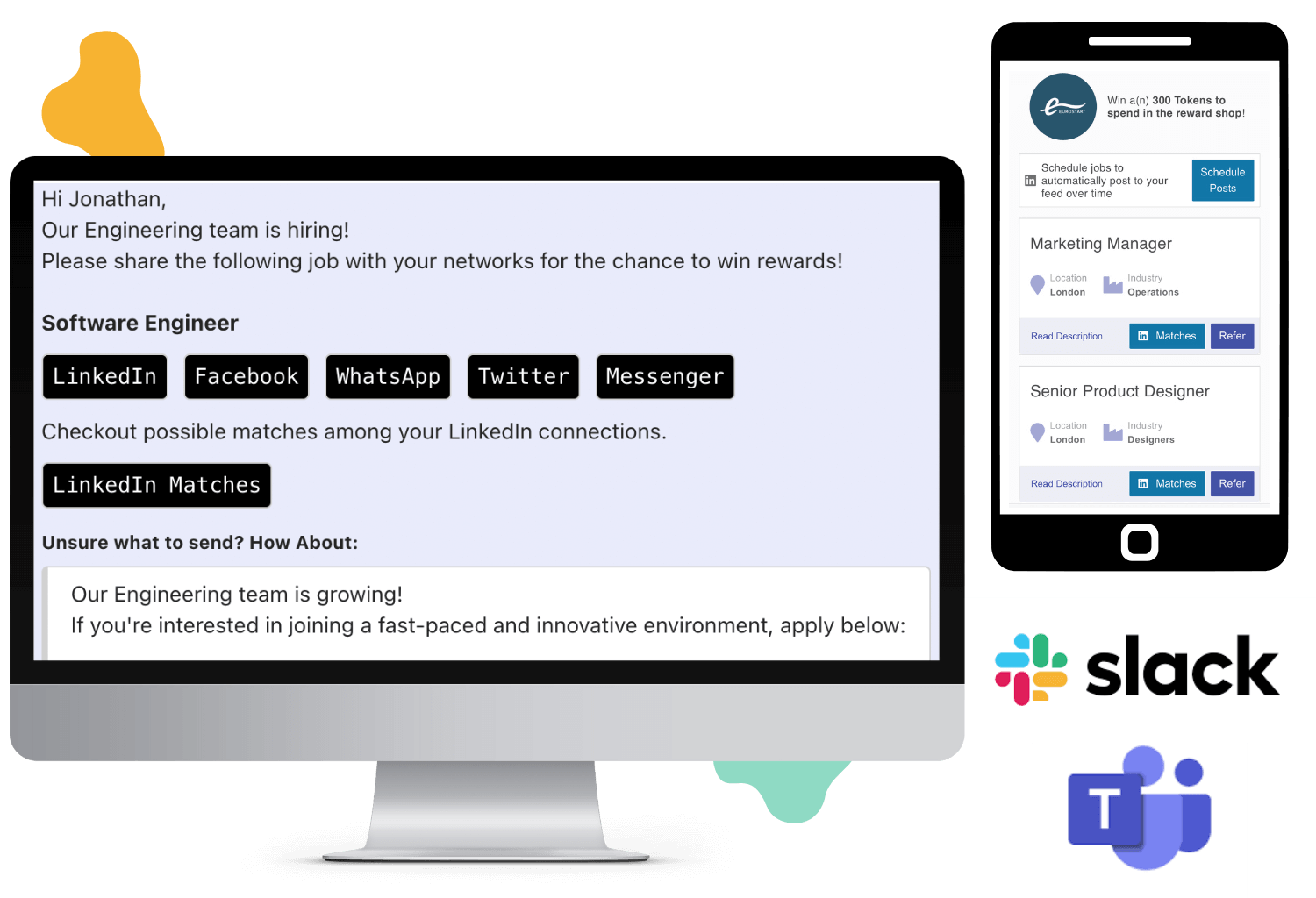 Employees use Real Links in Slack, Teams or mobile app